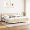 Image de vidaXL Sommier à lattes de lit avec matelas Crème 200x200 cm Tissu