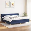 Image de vidaXL Sommier à lattes de lit avec matelas Bleu 200x200 cm Tissu