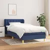 Image de vidaXL Sommier à lattes de lit avec matelas Bleu 90x200 cm Tissu3127099