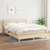 Image de vidaXL Sommier à lattes de lit avec matelas Crème 140x200 cm Tissu