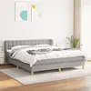 Image de vidaXL Sommier à lattes de lit avec matelas Gris clair 180x200cm Tissu