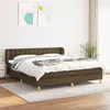 Image de vidaXL Sommier à lattes de lit avec matelas Marron foncé 180x200 cm