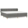 Image de vidaXL Lit Ã  sommier tapissier avec matelas Gris foncÃ© 200x200cm Tissu