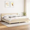 Image de vidaXL Sommier à lattes de lit avec matelas Crème 200x200 cm Tissu