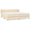 Image de Lit Ã  sommier tapissier avec matelas CrÃ¨me 200x200 cm Tissu