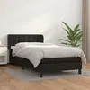 Image de vidaXL Sommier à lattes de lit avec matelas Noir 100x200 cm Similicuir