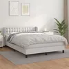 Image de vidaXL Sommier à lattes de lit avec matelas Blanc 140x190cm Similicuir