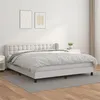 Image de vidaXL Sommier à lattes de lit avec matelas Blanc 180x200cm Similicuir