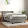 Image de vidaXL Sommier à lattes de lit et matelas Gris clair 90x200 cm Velours3127349