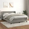 Image de vidaXL Sommier à lattes de lit et matelas Gris clair 140x190cm Velours