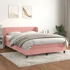 Image de vidaXL Lit Ã  sommier tapissier avec matelas Rose 140x190 cm Velours