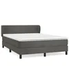 Image de vidaXL Lit Ã  sommier tapissier et matelas Gris foncÃ© 140x200cm Velours
