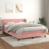 Image de Vidaxl Lit Ã  Sommier Tapissier Avec Matelas Rose 140x200 Cm Velours