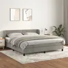 Image de vidaXL Lit Ã  sommier tapissier et matelas Gris clair 180x200cm Velours