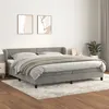 Image de vidaXL Sommier à lattes de lit et matelas Gris clair 200x200cm Velours