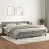 Image de Lit Ã  sommier tapissier et matelas Gris clair 200x200cm Velours