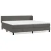 Image de vidaXL Lit Ã  sommier tapissier et matelas Gris foncÃ© 200x200cm Velours