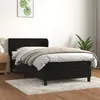Image de vidaXL Sommier à lattes de lit avec matelas Noir 90x190 cm Velours