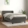 Image de vidaXL Lit Ã  sommier tapissier avec matelas Gris foncÃ© 100x200 cm