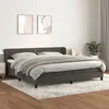 Image de vidaXL Sommier à lattes de lit et matelas Gris foncé 200x200cm Velours3127452