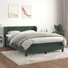 Image de vidaXL Sommier à lattes de lit et matelas Vert foncé 140x200cm Velours