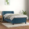 Image de vidaXL Lit à sommier tapissier et matelas Bleu foncé 80x200 cm Velours
