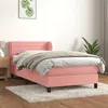 Image de vidaXL Sommier à lattes de lit avec matelas Rose 90x200 cm Velours3127534