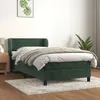 Image de 3127538 vidaXL Lit Ã  sommier tapissier avec matelas Vert foncÃ© 100x200 cm