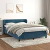 Image de vidaXL Sommier à lattes de lit et matelas Bleu foncé 140x200cm Velours