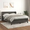 Image de vidaXL Sommier à lattes de lit et matelas Gris foncé 160x200cm Velours