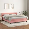 Image de vidaXL Sommier à lattes de lit avec matelas Rose 160x200 cm Velours
