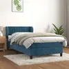 Image de vidaXL Sommier à lattes de lit avec matelas Bleu foncé 100x200 cm
