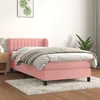 Image de vidaXL Sommier à lattes de lit avec matelas Rose 100x200 cm Velours