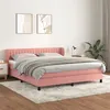 Image de vidaXL Sommier à lattes de lit avec matelas Rose 180x200 cm Velours