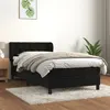 Image de vidaXL Sommier à lattes de lit et matelas Noir 80x200 cm Velours3127639
