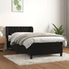 Image de vidaXL Lit Ã  sommier tapissier avec matelas Noir 90x190 cm Velours