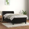 Image de vidaXL Sommier à lattes de lit avec matelas Noir 90x200 cm Velours3127651