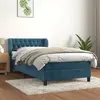Image de vidaXL Sommier à lattes de lit avec matelas Bleu foncé 100x200 cm