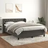 Image de vidaXL Lit Ã  sommier tapissier et matelas Gris foncÃ© 140x200cm Velours