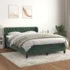 Image de vidaXL Sommier à lattes de lit et matelas Vert foncé 140x200cm Velours