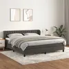 Image de vidaXL Sommier à lattes de lit et matelas Gris foncé 160x200cm Velours