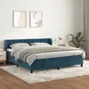 Image de vidaXL Lit Ã  sommier tapissier et matelas Bleu foncÃ© 160x200cm Velours