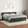 Image de vidaXL Lit Ã  sommier tapissier et matelas Vert foncÃ© 180x200cm Velours
