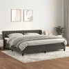 Image de vidaXL Lit à sommier tapissier et matelas Gris foncé 200x200cm Velours