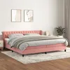 Image de vidaXL Sommier à lattes de lit avec matelas Rose 200x200 cm Velours