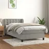 Image de vidaXL Sommier à lattes de lit et matelas Gris clair 90x190 cm Velours