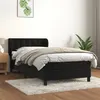 Image de vidaXL Sommier à lattes de lit avec matelas Noir 90x190 cm Velours