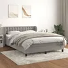 Image de vidaXL Sommier à lattes de lit et matelas Gris clair 140x190cm Velours