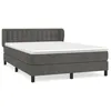 Image de vidaXL Lit Ã  sommier tapissier et matelas Gris foncÃ© 140x190cm Velours