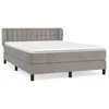Image de vidaXL Lit Ã  sommier tapissier et matelas Gris clair 140x200cm Velours